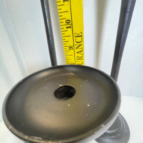 Set Of 3 Black Cast Iron Pottery Barn Candle Holders - Picture 8 of 12